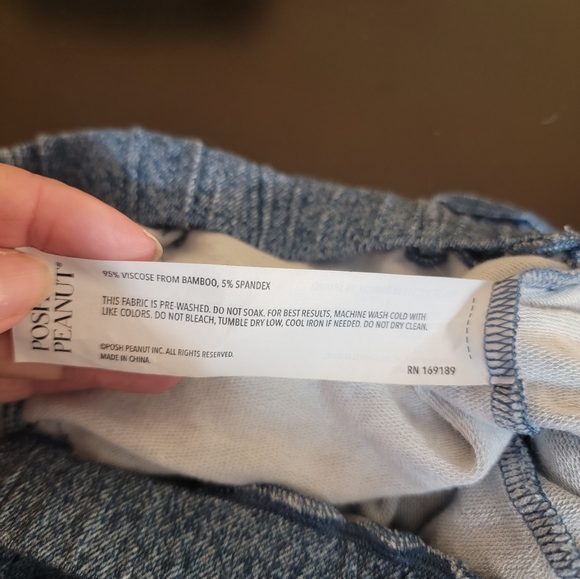 Posh Peanut Indigo Denim Ruffled Shorts Size 7 - Picture 6 of 6